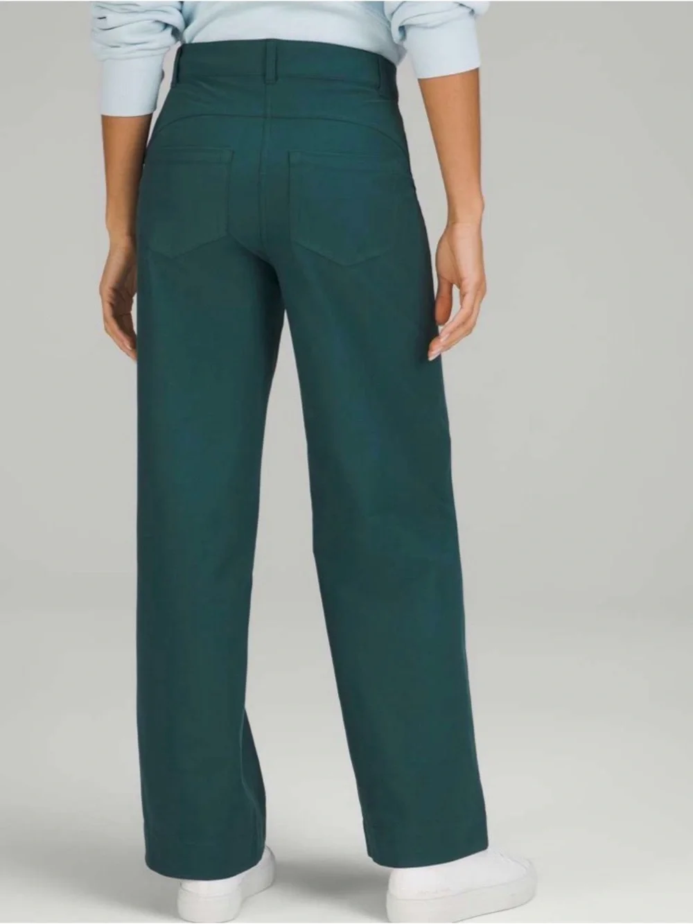 💚 Lululemon City Sleek 5-Pocket Wide-Leg High-Rise Pants – Green Jasper